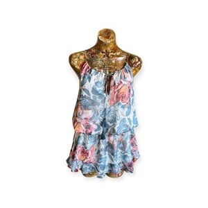 Elizabeth and James floral mini dress summer spaghetti straps pink